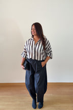 BLUSA RAYAS MARRÓN