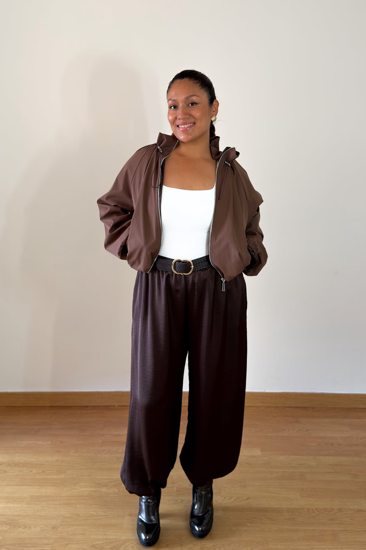 CHAQUETA BOMBER MARRÓN