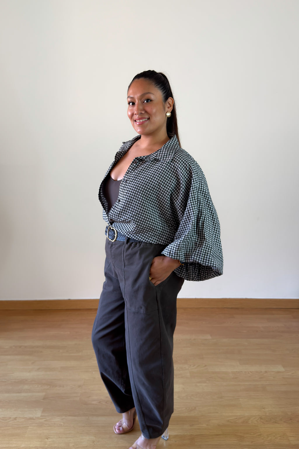 BLUSA VICHY NEGRO