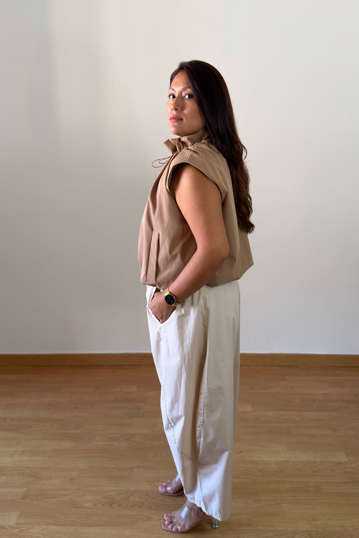 CHALECO BOMBER CAMEL