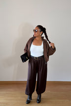 CHAQUETA BOMBER MARRÓN