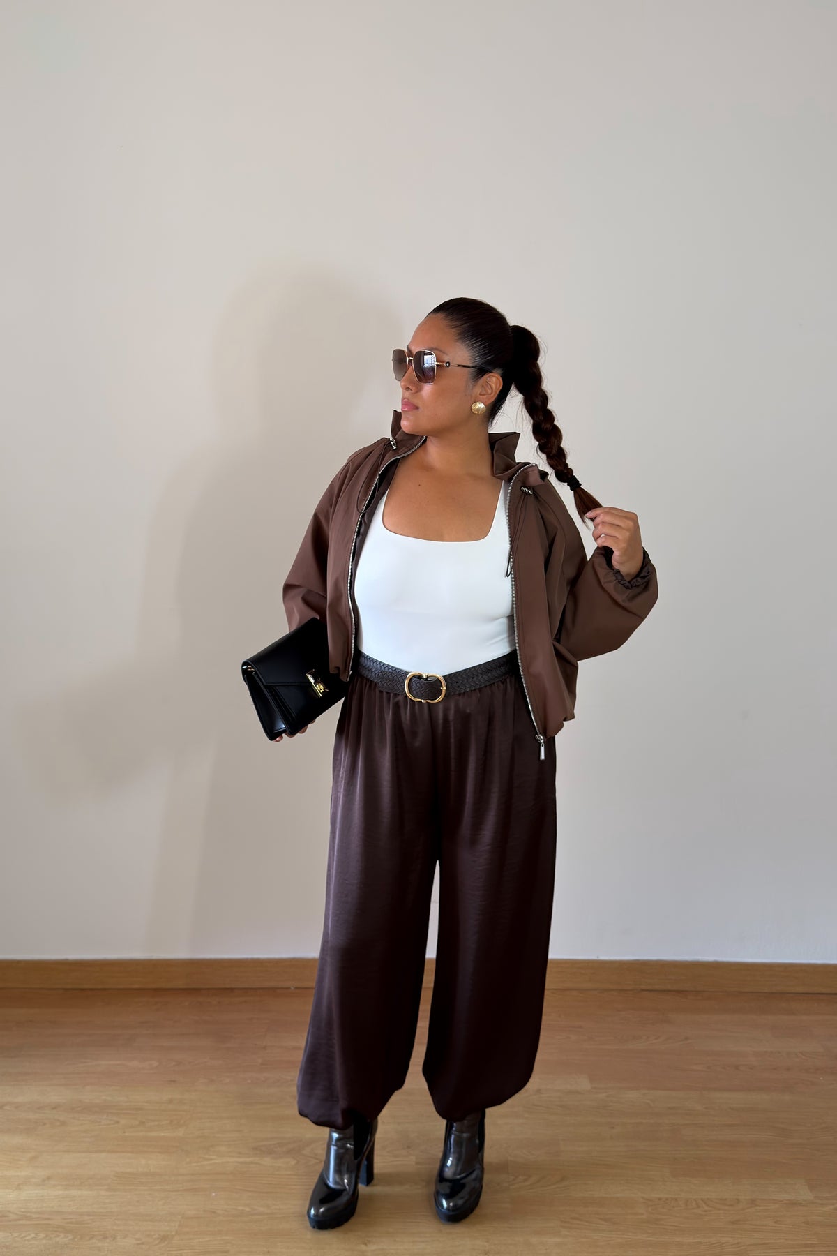 CHAQUETA BOMBER MARRÓN