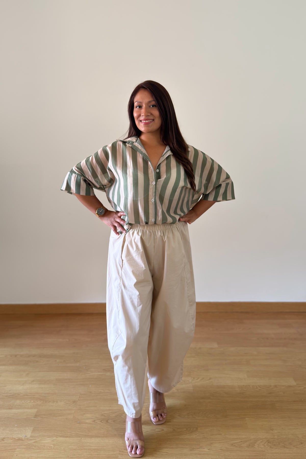 BLUSA RAYAS VERDE