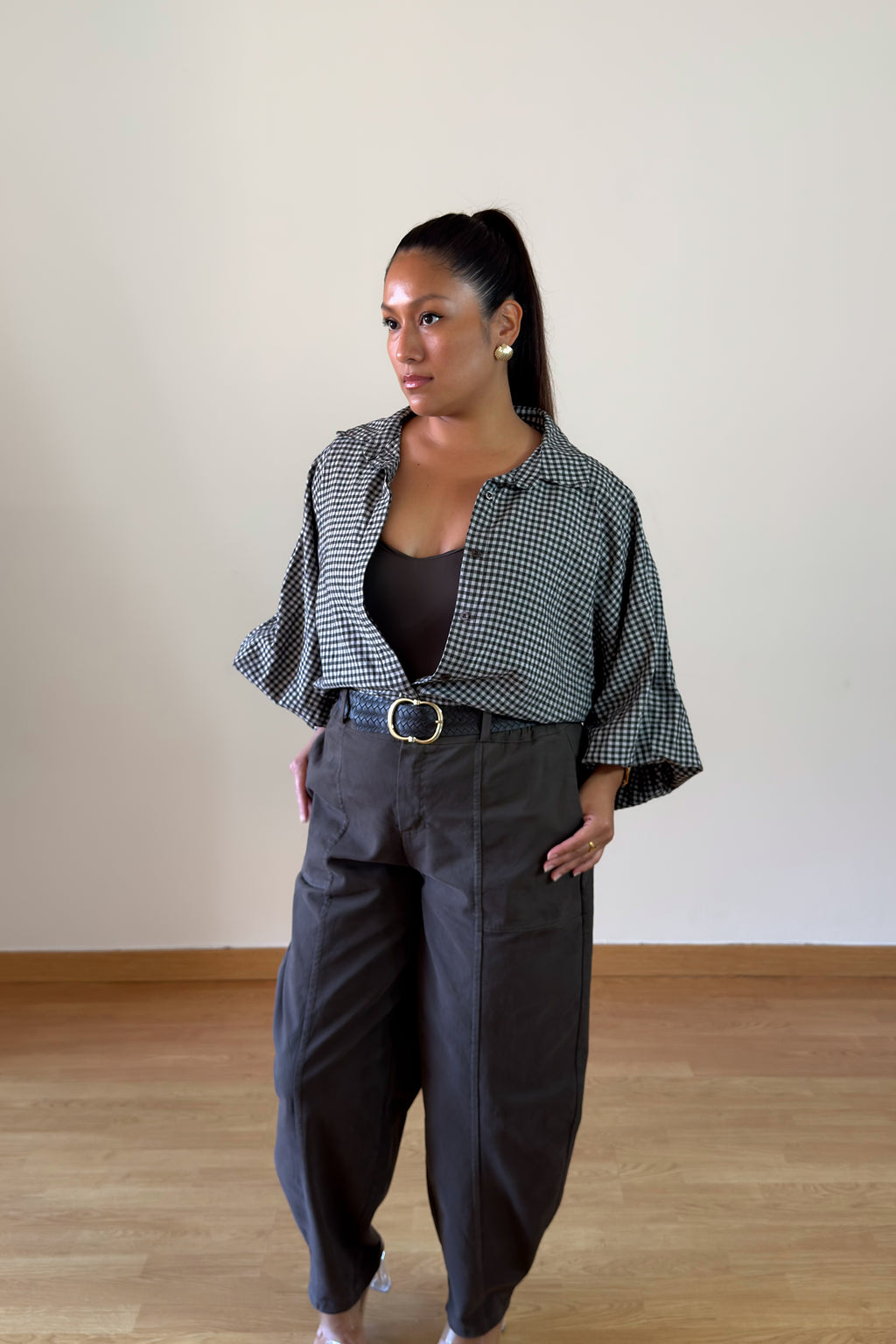 BLUSA VICHY NEGRO