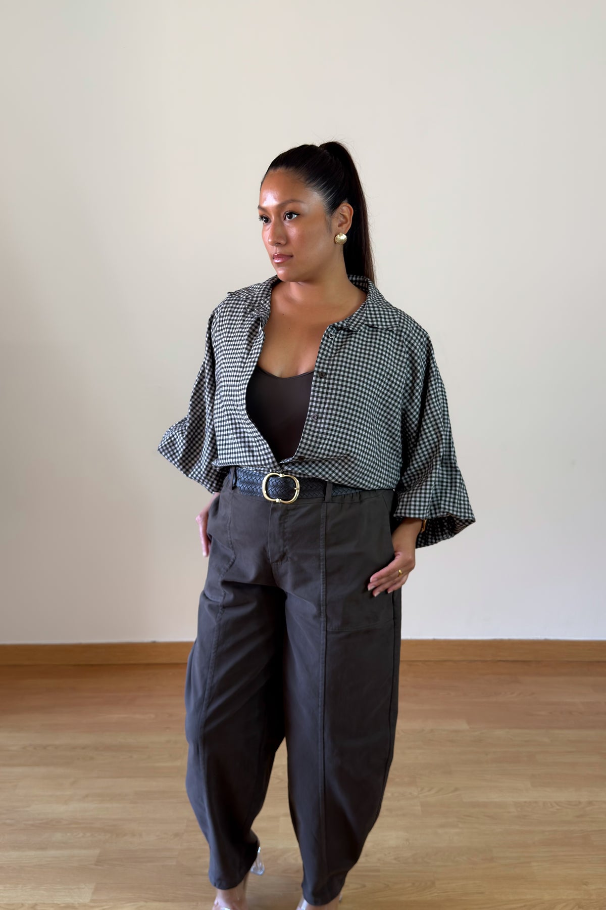BLUSA VICHY NEGRO