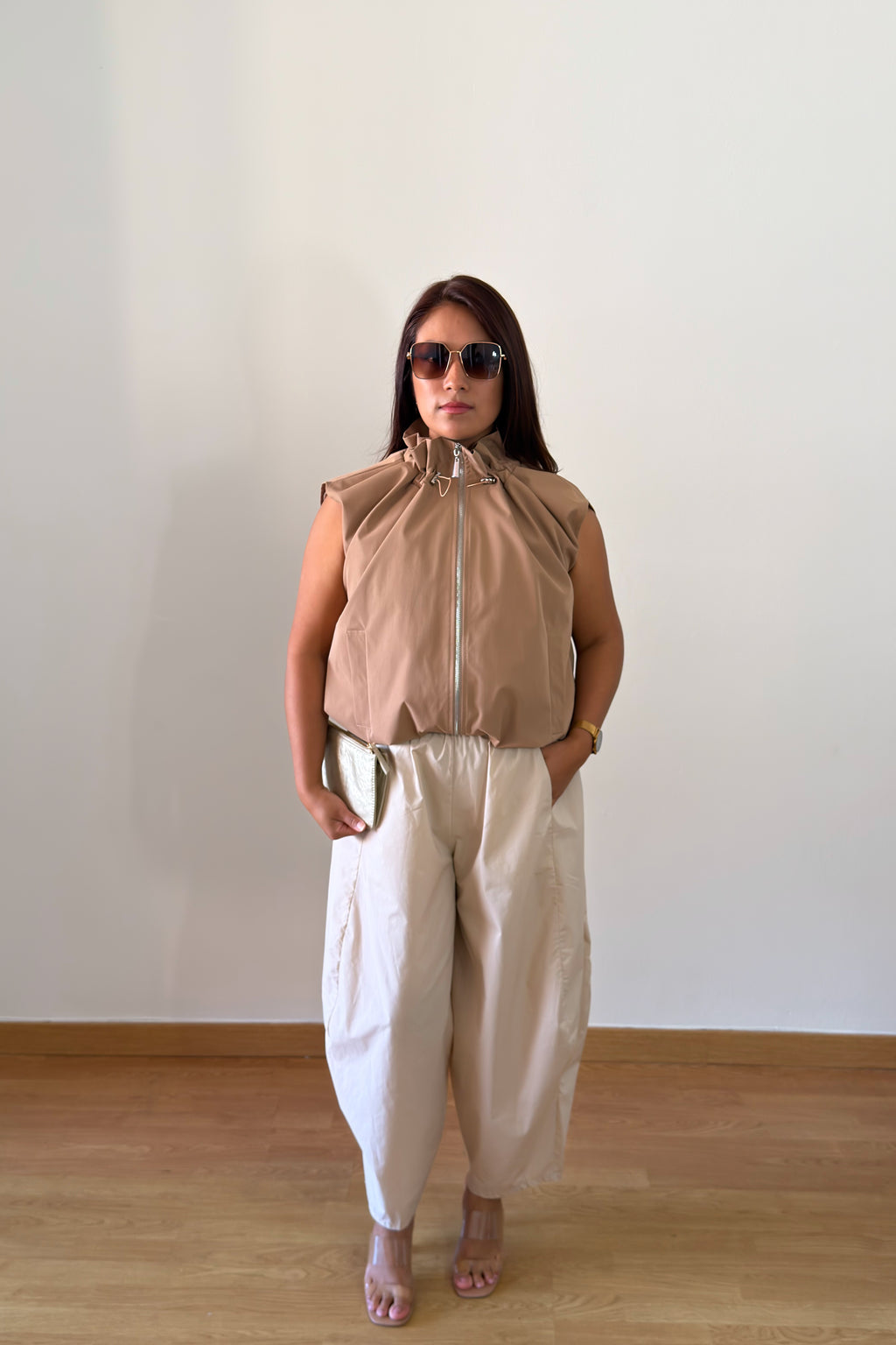 CHALECO BOMBER CAMEL