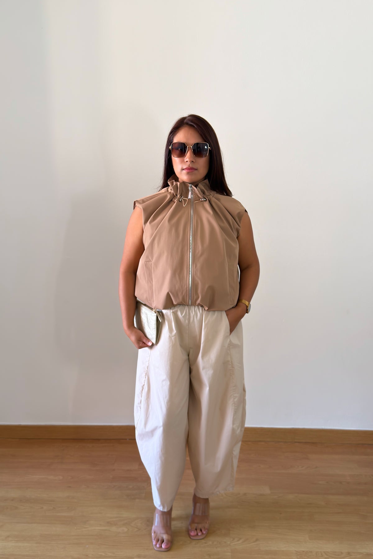 CHALECO BOMBER CAMEL