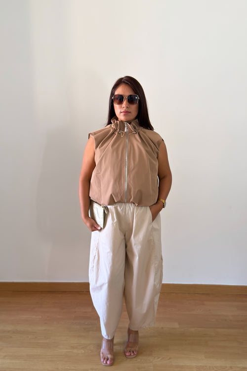 CHALECO BOMBER CAMEL